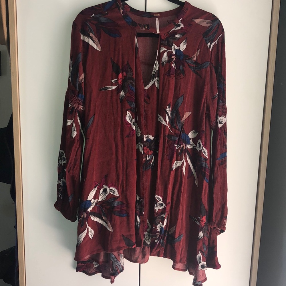 Free People Floral Cutout Tunic Small